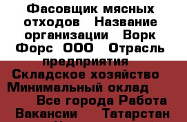 Фасовщик мясных отходов › Название организации ­ Ворк Форс, ООО › Отрасль предприятия ­ Складское хозяйство › Минимальный оклад ­ 27 000 - Все города Работа » Вакансии   . Татарстан респ.,Чистопольский р-н